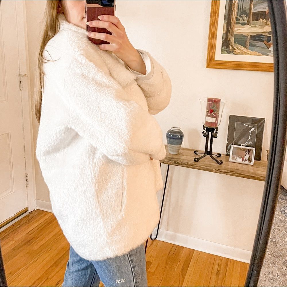 Anthropologie Maeve Cinched Waist Faux Fur Jacket - Picture 3 of 13